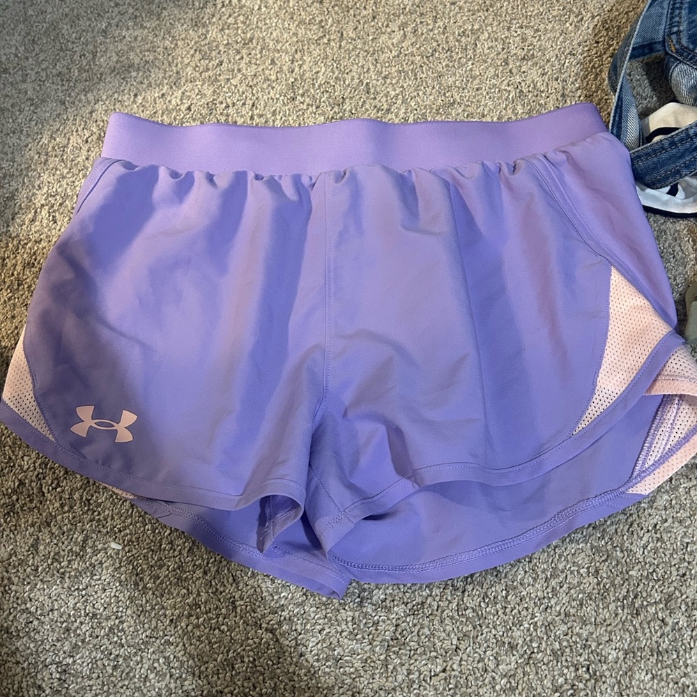 Under Armour Purple Athletic Shorts Lightweight Moisture-Wicking